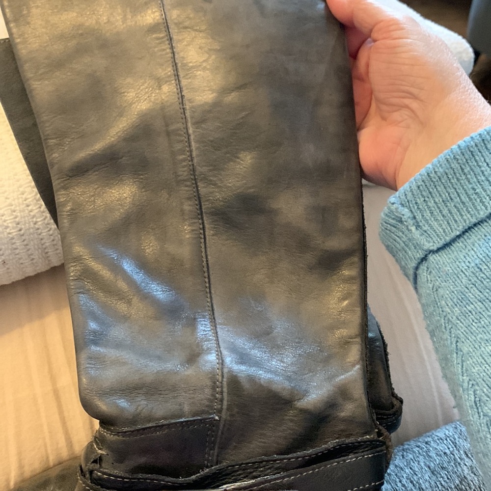 Bed Stu Bristol Dark Gray Leather Knee Boots - Size 8 - Picture 3 of 8
